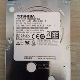 トウシバ(東芝)の東芝製 2.5インチ 320GB 内蔵 SATA HDD(PCパーツ)