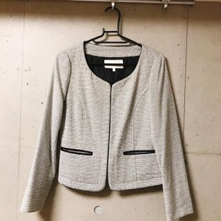 プロポーションボディドレッシング ツイードジャケット ノーカラー