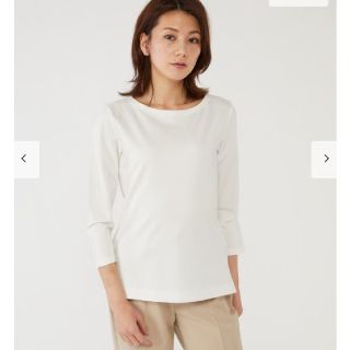 プラステ(PLST)の新品！タグ付！♥️PLST♥️コットンポリボートネックTシャツ。サイズＬ。(Tシャツ(長袖/七分))