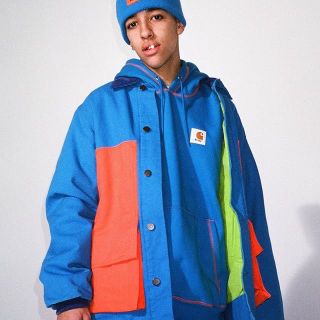 アウェイク(AWAKE)の【最終値下】AWAKE NY carhartt Lサイズ ブルー ジャケット(カバーオール)