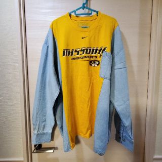 スピンズ(SPINNS)の【古着】リメイクトップス Tシャツ×デニムシャツ ゆったりシルエット(シャツ)