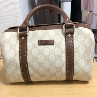 グッチ(Gucci)のGUCCI ミニボストンバッグ PVC/WHT/GGプラス(ボストンバッグ)