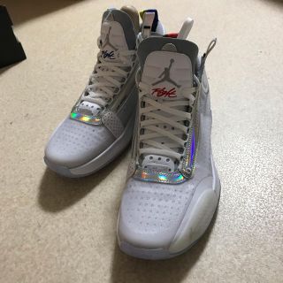 ナイキ(NIKE)のジョーダン 34 PF WHITE/METALIC SILVER-WHITE(スニーカー)