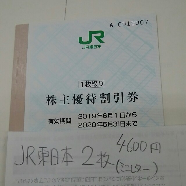 JR東日本株主優待割引券2枚4600円の通販 by ふじしん's shop｜ラクマ