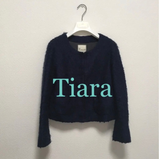 ティアラ(tiara)のTiara  モヘアノーカラージャケット(ノーカラージャケット)