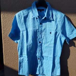 ミッシェルクラン(MICHEL KLEIN)のミッシェルクラン半袖シャツ水色44(シャツ/ブラウス(半袖/袖なし))