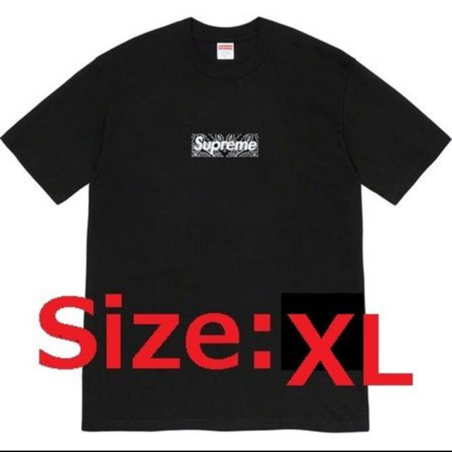 Black黒サイズXL Supreme Bandana Box Logo tee バンダナ