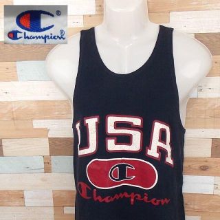 チャンピオン(Champion)の【Champion】 美品 チャンピオン ネイビータンクトップ サイズM(タンクトップ)