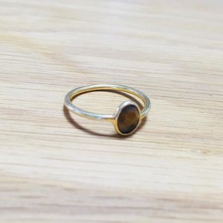 オジュール オーバルミニリング タイガーアイ