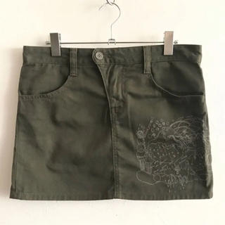 フェリシモ(FELISSIMO)の裾刺繍 カラー デニムスカート(ミニスカート)