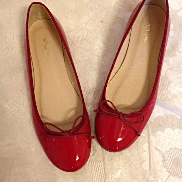 日本製＊赤いバレエシューズ＊送料込み レディースの靴/シューズ(ハイヒール/パンプス)の商品写真