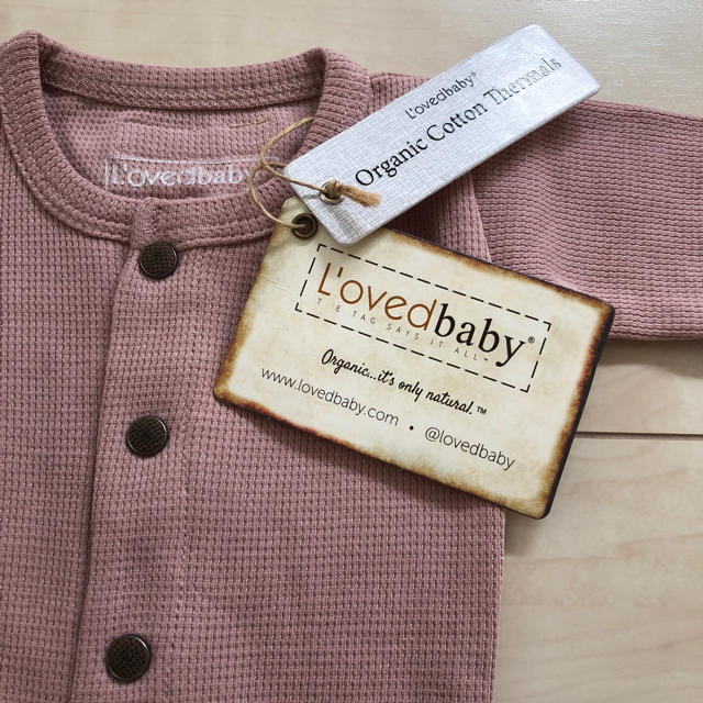 babyGAP(ベビーギャップ)のLovedbaby ロンパース 二枚セット オーガニックコットン　新生児 キッズ/ベビー/マタニティのベビー服(~85cm)(ロンパース)の商品写真