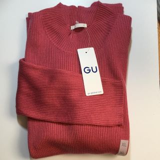 ジーユー(GU)の【未使用品】GU リブハイネックセーター　ピンク　XL(ニット/セーター)