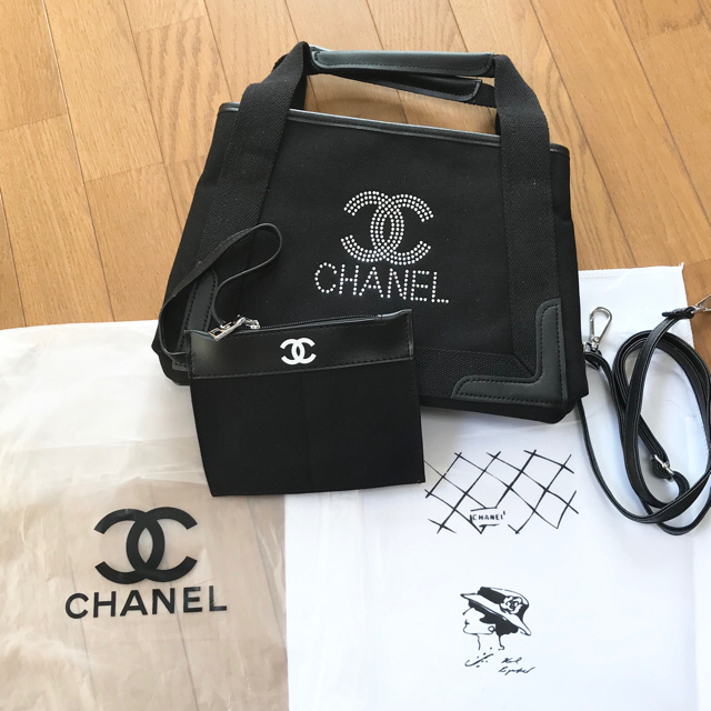 CHANEL(シャネル)のシャネルCHANEL💕ノベルティキャンバス2wayトートバック レディースのバッグ(ショルダーバッグ)の商品写真