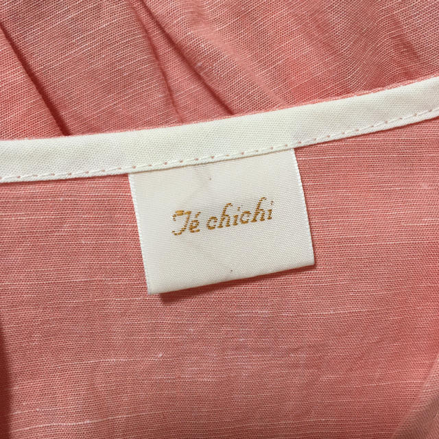 Techichi(テチチ)のテチチ　ワンピース　サーモンピンク　春夏 レディースのワンピース(ひざ丈ワンピース)の商品写真