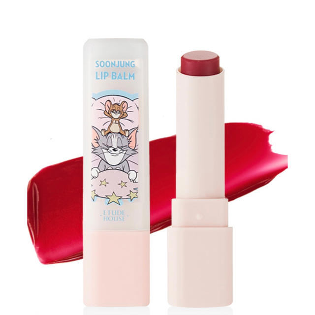 ETUDE HOUSE(エチュードハウス)のエチュードハウス　トムとジェリー スンジョンリップバーム ナチュラルレッド　限定 コスメ/美容のスキンケア/基礎化粧品(リップケア/リップクリーム)の商品写真