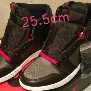 ナイキ(NIKE)のNIKE AIR JORDAN 1 RETRO HIGH black satin(スニーカー)