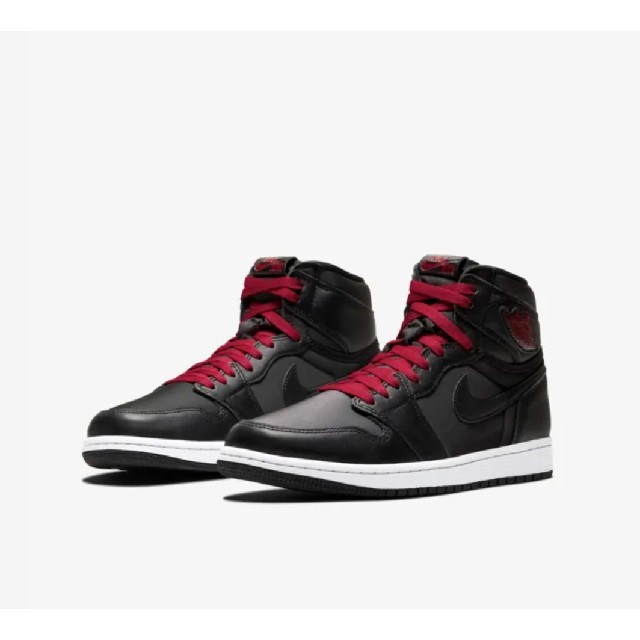 NIKE AIR JORDAN 1 BLACK SATIN GYM RED 28スニーカー