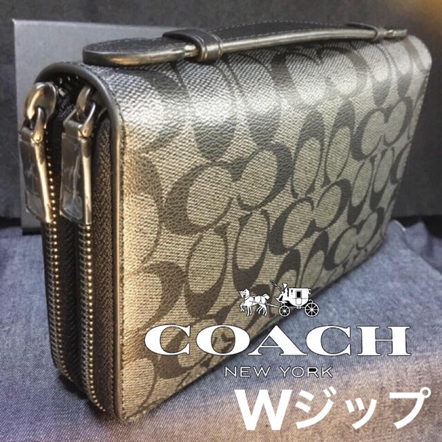 COACH - 数量限定❗️新品コーチダブルジップ正規品シグネチャーダブル