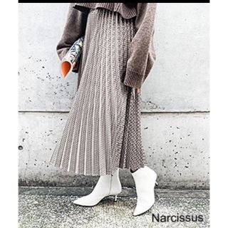 ナルシス(Narcissus)のナルシス　千鳥柄プリーツスカート (ロングスカート)