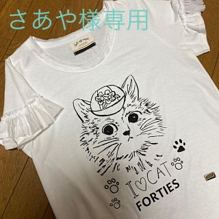 ドールアップウップス(doll up oops)のにゃんこTシャツ　　USED  半袖(Tシャツ(半袖/袖なし))