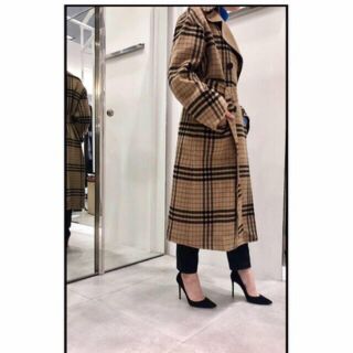 完売品 ルシェルブルー ショート コート チェック ブルー ジャケット