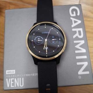ガーミン(GARMIN)のgarmin venu ブラックゴールド(腕時計(デジタル))