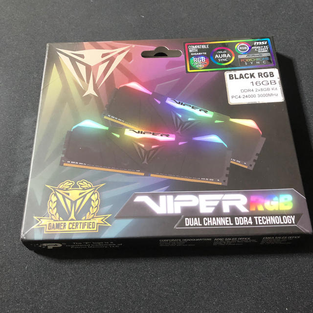 VIPER RGB DDR4 2×8GB PC4-24000 3000MHzPC/タブレット