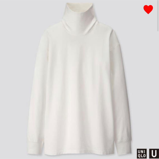 UNIQLO(ユニクロ)のユニクロU　ユニクロ　ユー　タートルネックTシャツ　ハイネック　ホワイト　L メンズのトップス(Tシャツ/カットソー(半袖/袖なし))の商品写真