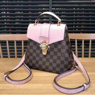 ルイヴィトン(LOUIS VUITTON)の超美品 ルイヴィトン 現行 ダミエ バックパック リュック クラプトン ピンク(リュック/バックパック)