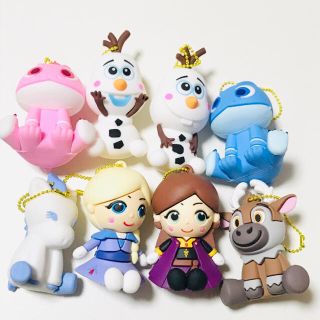 アナトユキノジョオウ(アナと雪の女王)の8個セット　アナと雪の女王　ラバーマスコット(キャラクターグッズ)