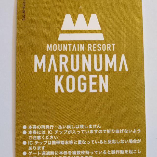 丸沼高原スキー場 ゴンドラリフト一日券1枚 当日出荷