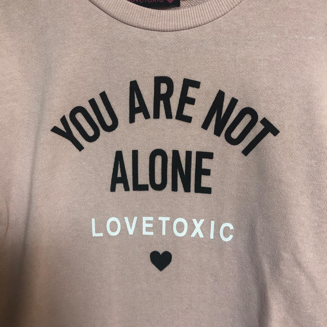 lovetoxic(ラブトキシック)のLOVE toxicラブトキピンクトレーナーL150160レピピピンクラテ キッズ/ベビー/マタニティのキッズ服女の子用(90cm~)(Tシャツ/カットソー)の商品写真