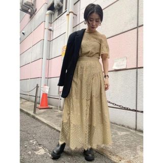 snidel 同型 バックシャンレースワンピース