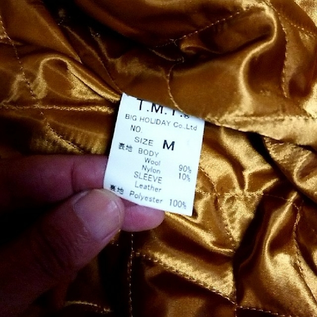 TMT(ティーエムティー)のTMT 袖レザー スタジャン メンズのジャケット/アウター(スタジャン)の商品写真