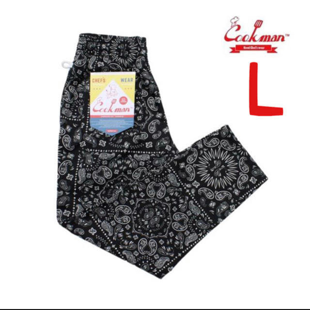 COOKMAN CHEF PANTS ペイズリー ブラック L メンズのパンツ(ワークパンツ/カーゴパンツ)の商品写真