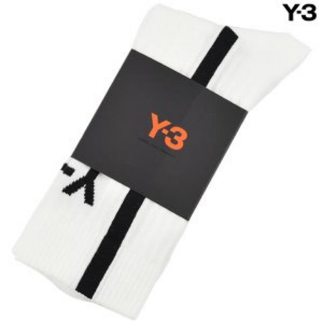 Y-3(ワイスリー)の Y-3 ロゴ ライン ソックス/ホワイト×ブラック メンズのレッグウェア(ソックス)の商品写真