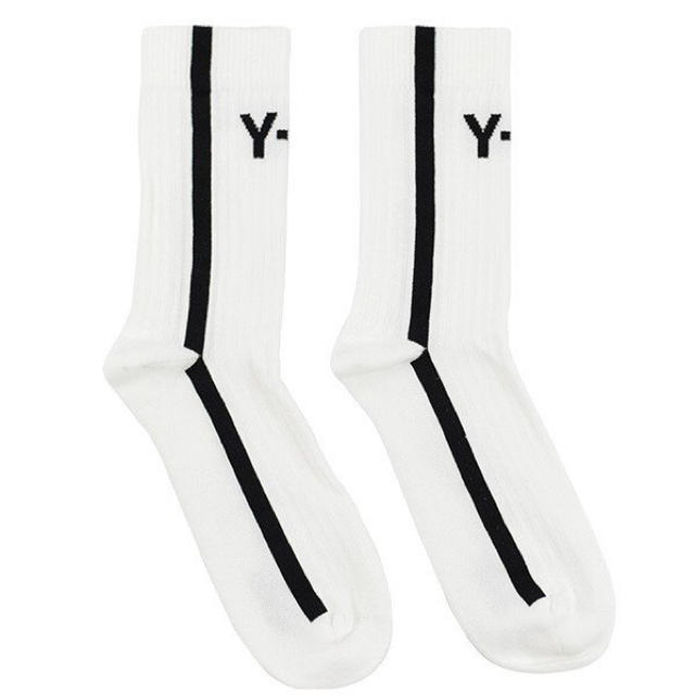 Y-3(ワイスリー)の Y-3 ロゴ ライン ソックス/ホワイト×ブラック メンズのレッグウェア(ソックス)の商品写真