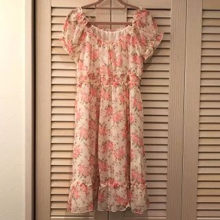 レストローズ(L'EST ROSE)の花柄シフォンワンピース(ミニワンピース)