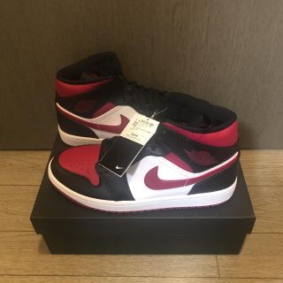 ナイキ(NIKE)のナイキ　エアジョーダン1  ミッド　ノーブルレッド　サイズ　26.5cm(スニーカー)