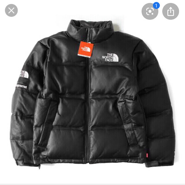 Supreme(シュプリーム)の［M］supreme  leather nuptse  メンズのジャケット/アウター(ダウンジャケット)の商品写真