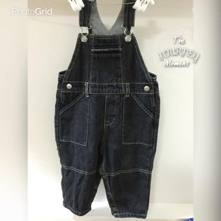 ベビーギャップ(babyGAP)のGAPブラックデニム裏地付きサロペット(パンツ)