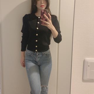 ザラ(ZARA)のパフスリーブカーディガン ZARA(カーディガン)