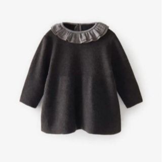 ザラキッズ(ZARA KIDS)のZARA フリル付きニットワンピース(ワンピース)