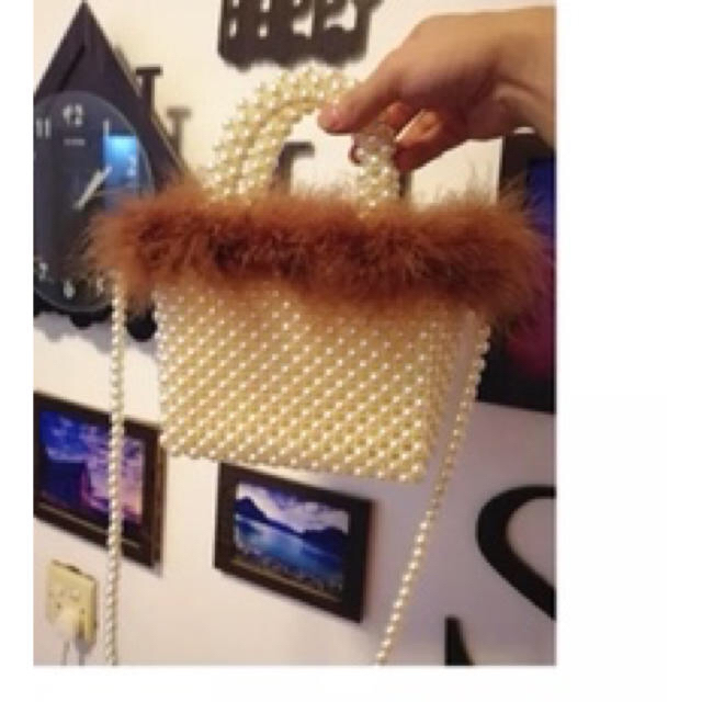 Lochie - Pearl handbag fake fur(coffe) フェイクファーバッグの通販