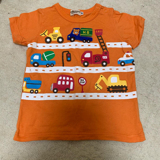 mikihouse(ミキハウス)の80cm  半袖Tシャツ　オレンジ　ミキハウス キッズ/ベビー/マタニティのベビー服(~85cm)(Ｔシャツ)の商品写真