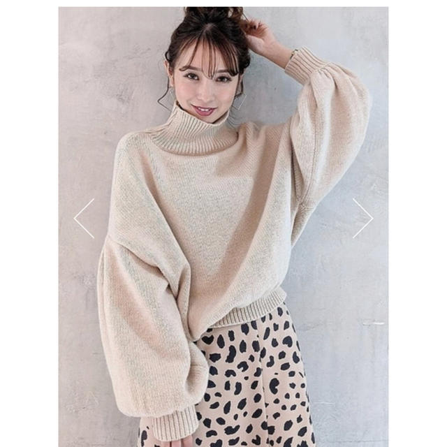 rienda(リエンダ)の売切れ品 最後の1点 リエンダ   Knit TOP ベージュ 新品 レディースのトップス(ニット/セーター)の商品写真