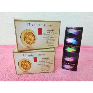 エリザベスアーデン(Elizabeth Arden)のエリザベスアーデン 【新品未開封】美容液　セラミドカプセル2箱★香水おまけ付き(美容液)