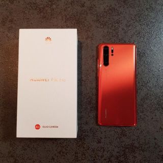 アンドロイド(ANDROID)の【値下げ】Huawei p30 pro レッドSIMフリー オマケ付(スマートフォン本体)