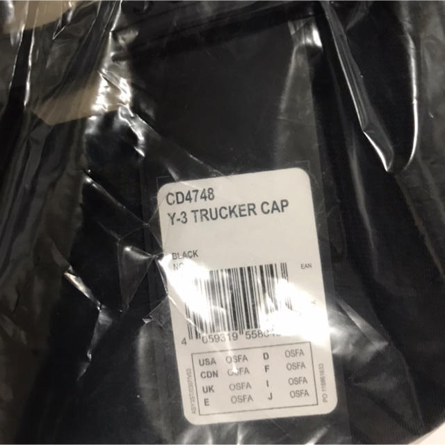 新品 未使用 y-3  キャップ黒 TRUCKER CAP